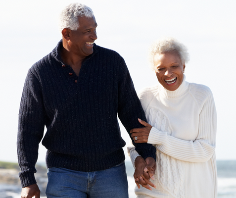 couple laughing together