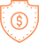 Shield with money icon