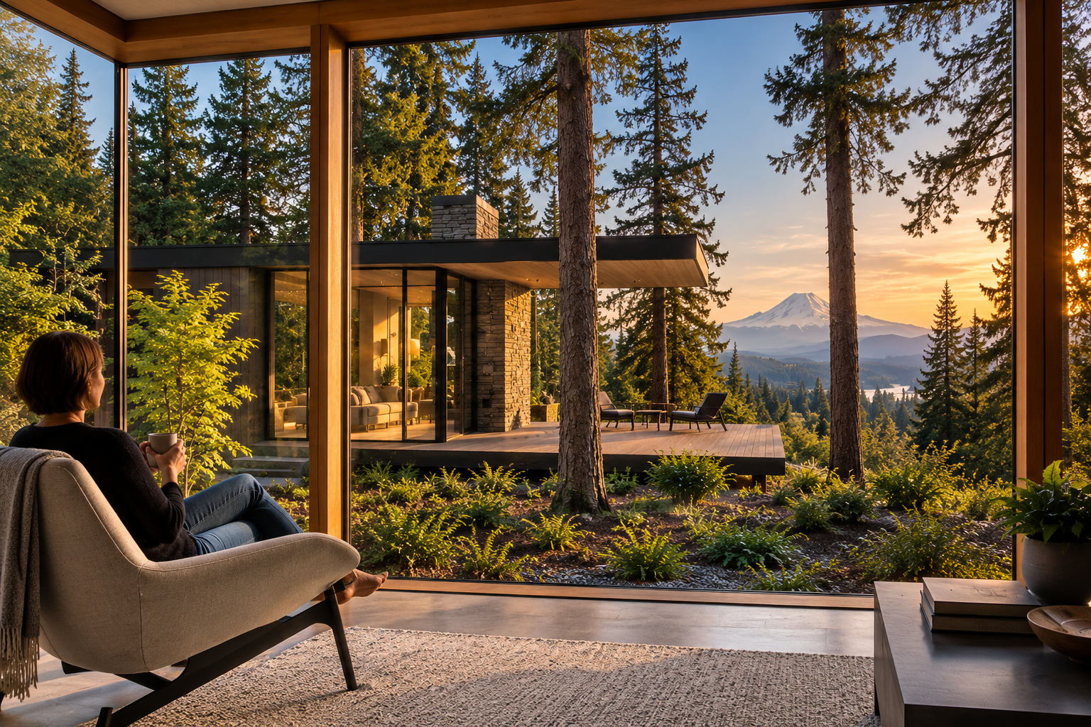 A quiet Pacific Northwest lifestyle setting reflecting the life and possibilities wealth can support