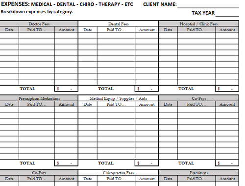 MEDICAL & PREMIUM EXPENSE WORKSHEET