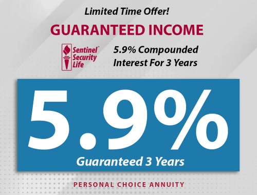 Guaranteed Income: 5.9% compounded Interest for 3 Years