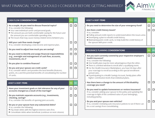 Marriage Considerations Checklist