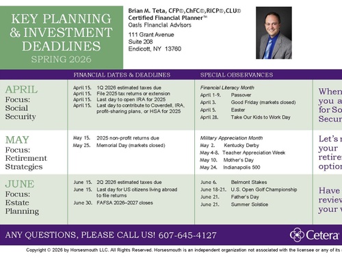 Spring 2026 Deadlines