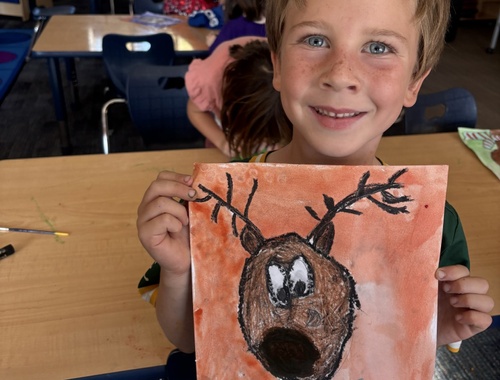 Emily's little guy produces a festive masterpiece