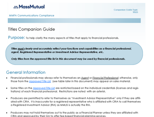 Advisor Title Companion Guide