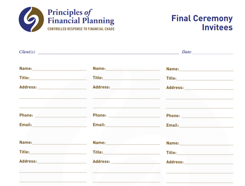 Final Ceremony Invitees