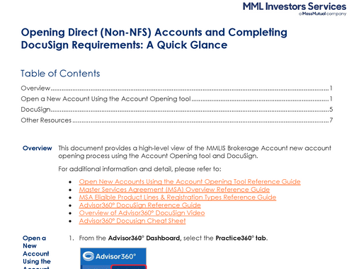 Opening Direct<br/>Accounts