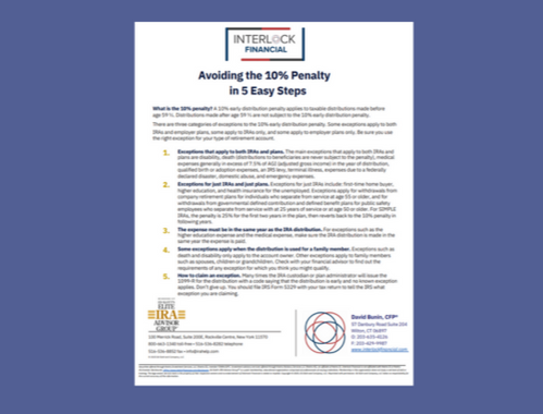 Avoiding the 10% Penalty in 5 Easy Steps