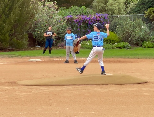 Playing the field and now he's pitching too!