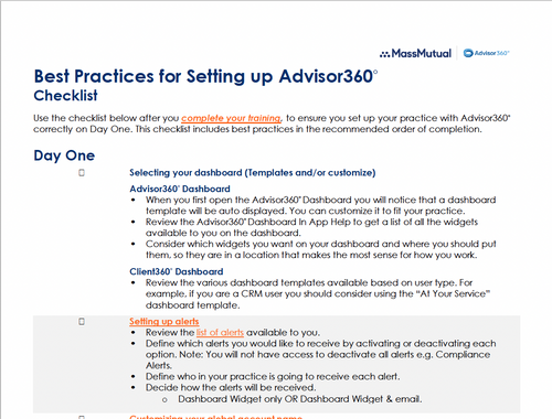 Best Practices for Setting Up Advisor360
