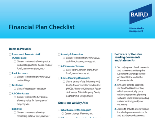 Financial Plan Checklist