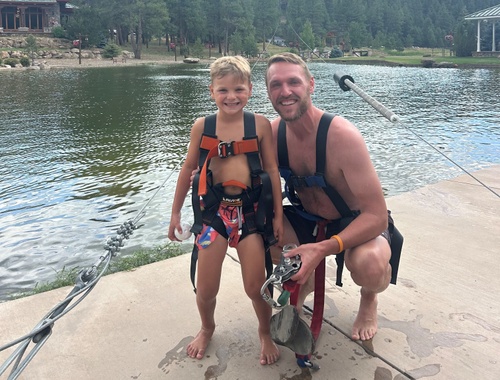 Ziplining at Camp