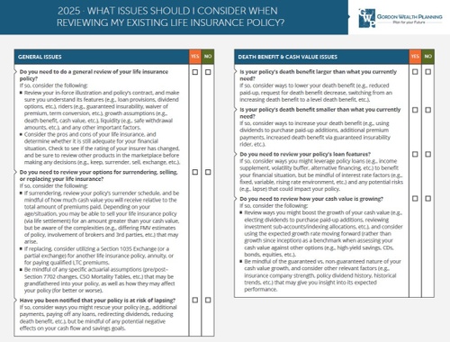 What Issues Should I Consider When Reviewing My Health And Life Insurance Policies