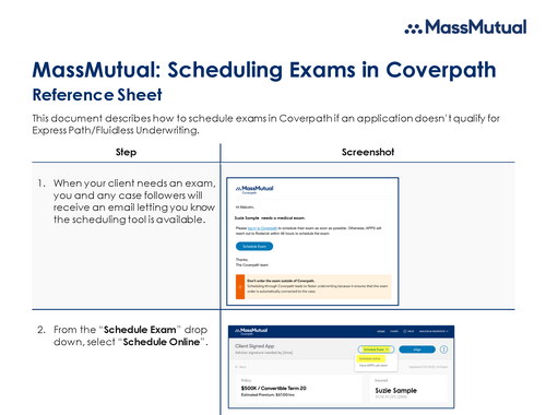 Scheduling Exams in Coverpath