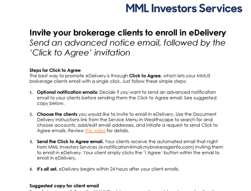 Sample Client Email: Expect to receive a CTA email/what action to take