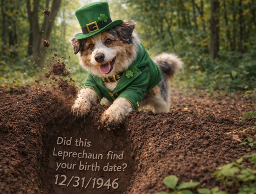 If our leprechaun pup brought you a bit of Irish luck, let us know, and we'll see what special treat he uncovered just for you!