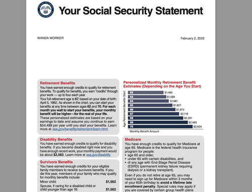 Social Security Statemenet 