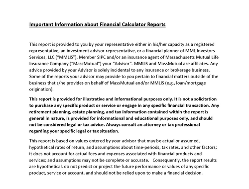 Important Information about Calculator Reports 