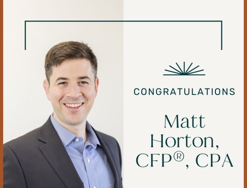 Matt Horton Earns CFP® Designation, the Gold Standard in Financial Planning