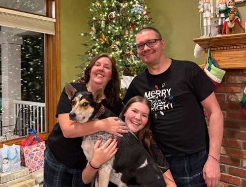 Shelley Bowen with her family at Christmas