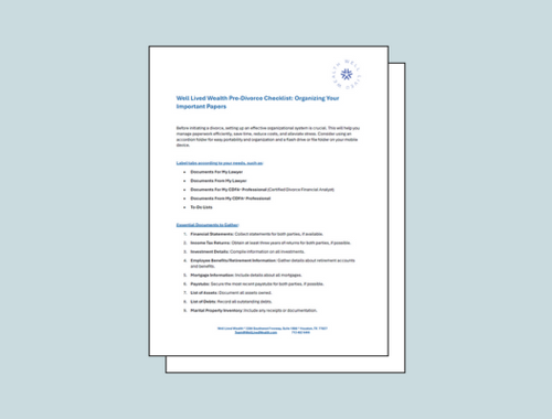 Pre-Divorce<br/>Checklist<br/><br/>