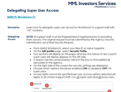 Delegating Workbench Super User Access