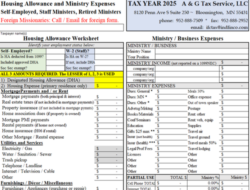 2025 MINISTER ORGANIZER