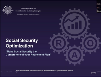 Social Security Optimization with Andy Robertson of The Corporation for Social Security Claiming Strategies