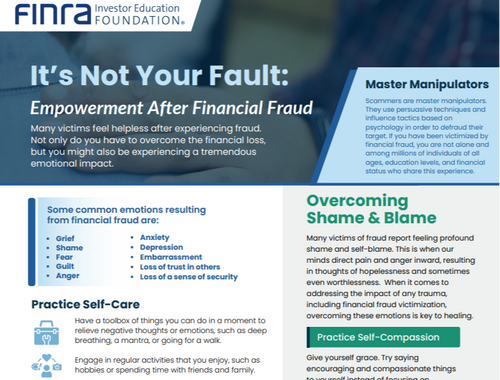 It's Not Your Fault" Empowerment After Financial Fraud