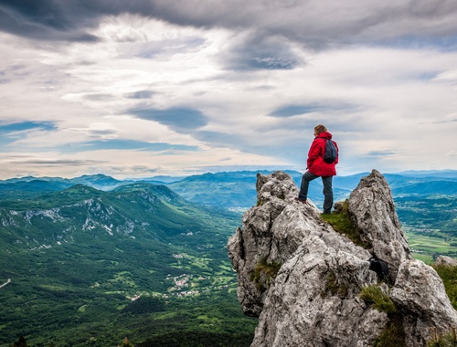 When climbing a tall mountain,