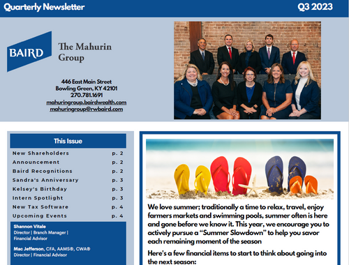 Third Quarter Newsletter 2023