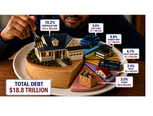 America's household debt hits $18.8 trillion