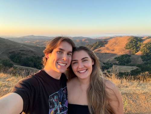 Noah and Brianna atop the Santa Lucia Mountain Range