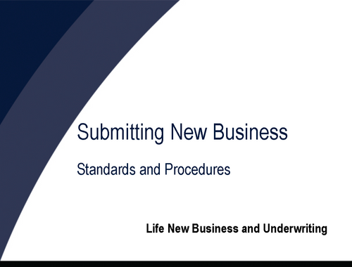 Submitting New Business Standards and Procedures