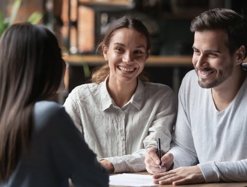 buy or not to buy - man and woman at meeting