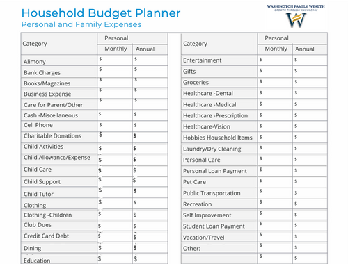 Printable Budget Planner