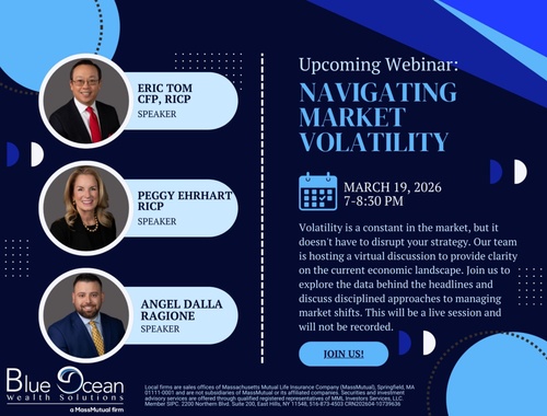 March 19, 7-8:30pm<br/>Webinar: Navigating Market Volatility