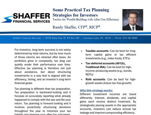 Some Practical Tax Planning <br/>Strategies for Investors