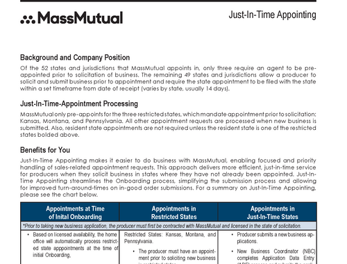 Just-In-Time Appointing