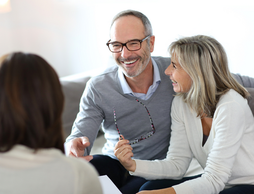 Older Couple talking with advisor
