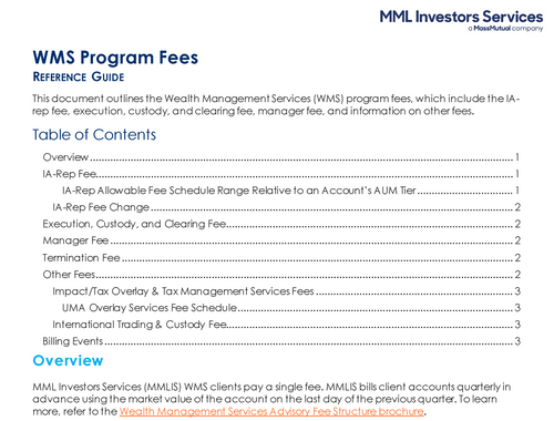 WMS Program Fees