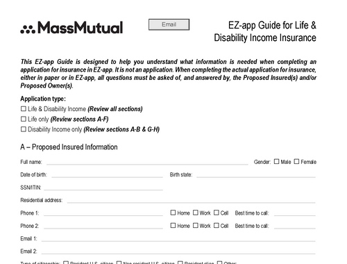 EZ-app Guide for Life & DI Insurance