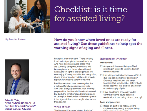 Is it time for assisted living?