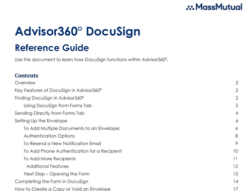 Advisor360°<br/>DocuSign