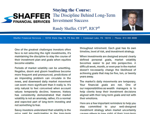 Staying the Course: The Discipline Behind Long-Term Investment Success