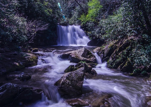 Photo of a small waterfall