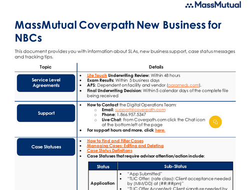Coverpath New Business for<br/>NBCs 