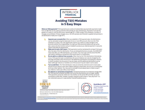 Avoiding 72(t) Mistakes in 5 Easy Steps
