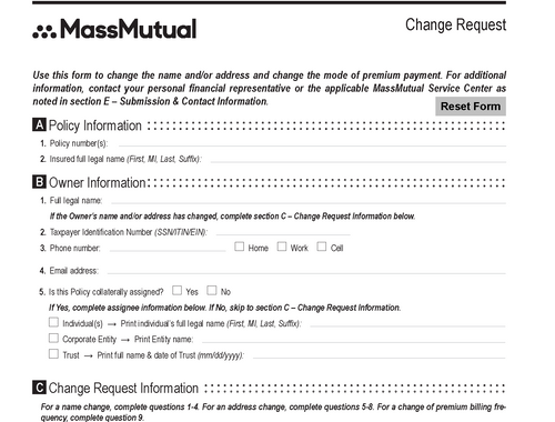 Coverpath Whole Life Change Form