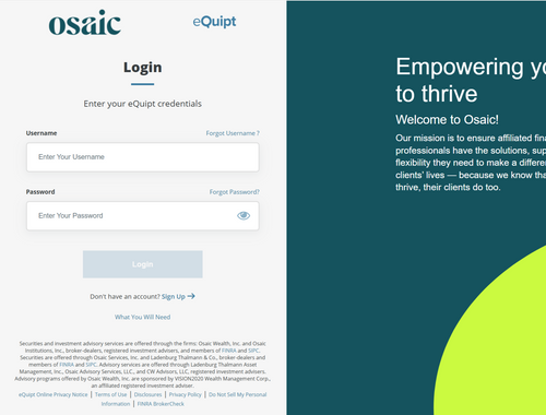 Osaic Equipt Dashboard